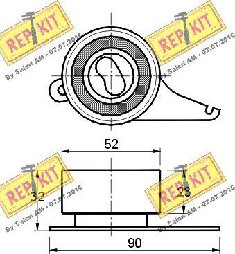 REPKIT RKT1322 - Spriegotājrullītis, Gāzu sadales mehānisma piedziņas siksna autodraugiem.lv