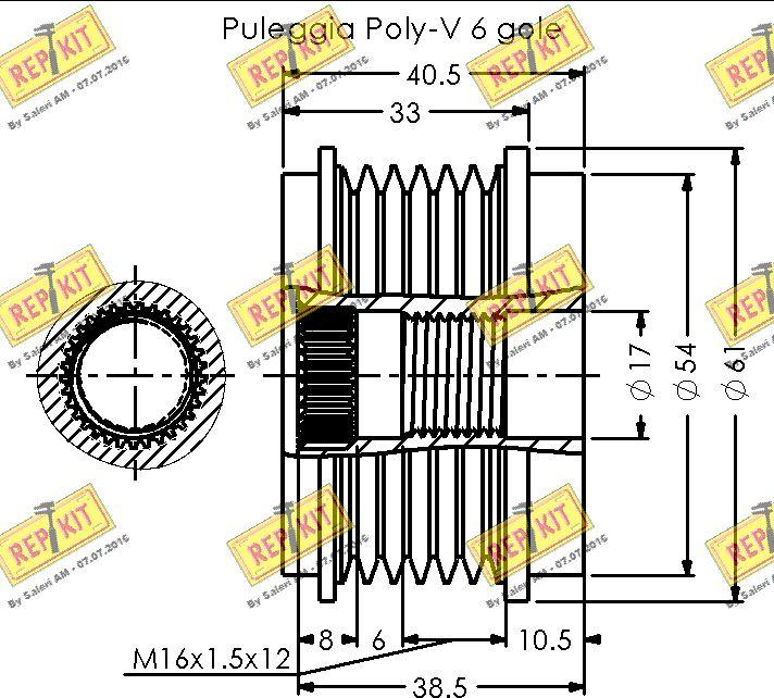 REPKIT RKT3566 - Piedziņas skriemelis, Ģenerators autodraugiem.lv