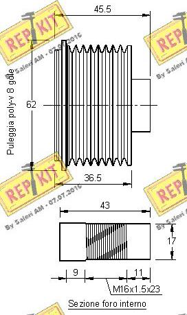 REPKIT RKT3158 - Piedziņas skriemelis, Ģenerators autodraugiem.lv