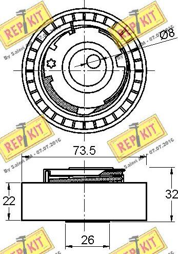 REPKIT RKT3399 - Spriegotājrullītis, Gāzu sadales mehānisma piedziņas siksna autodraugiem.lv