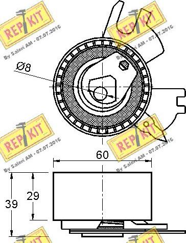 REPKIT RKT3243 - Spriegotājrullītis, Gāzu sadales mehānisma piedziņas siksna autodraugiem.lv