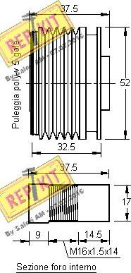 REPKIT RKT2975 - Piedziņas skriemelis, Ģenerators autodraugiem.lv