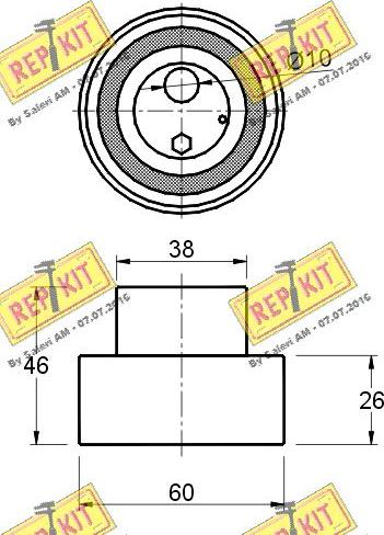 REPKIT RKT2446 - Spriegotājrullītis, Gāzu sadales mehānisma piedziņas siksna autodraugiem.lv