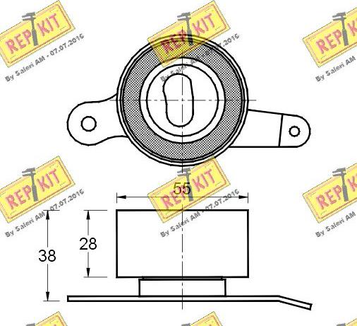 REPKIT RKT2586 - Spriegotājrullītis, Gāzu sadales mehānisma piedziņas siksna autodraugiem.lv