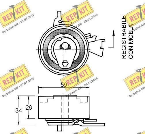 REPKIT RKT2693 - Spriegotājrullītis, Gāzu sadales mehānisma piedziņas siksna autodraugiem.lv