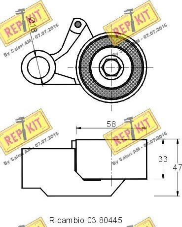 REPKIT RKT2165 - Spriegotājrullītis, Gāzu sadales mehānisma piedziņas siksna autodraugiem.lv