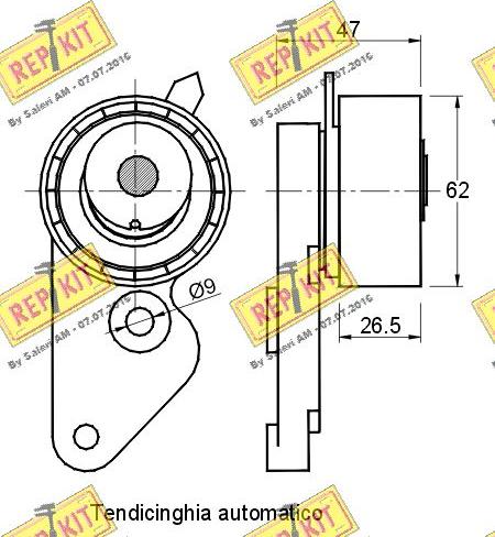 REPKIT RKT2108 - Spriegotājrullītis, Gāzu sadales mehānisma piedziņas siksna autodraugiem.lv