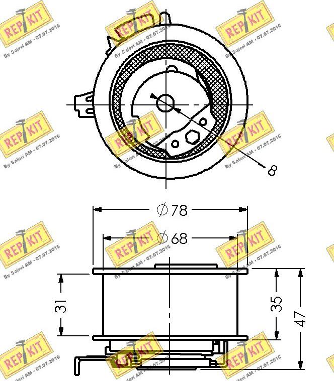 REPKIT RKT2139 - Spriegotājrullītis, Gāzu sadales mehānisma piedziņas siksna autodraugiem.lv