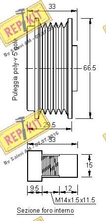 REPKIT RKT2882 - Piedziņas skriemelis, Ģenerators autodraugiem.lv