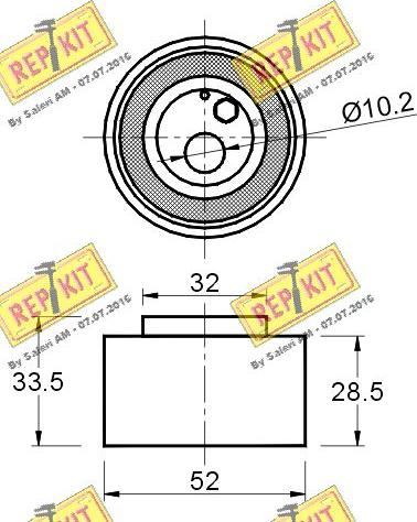 REPKIT RKT2372 - Spriegotājrullītis, Gāzu sadales mehānisma piedziņas siksna autodraugiem.lv