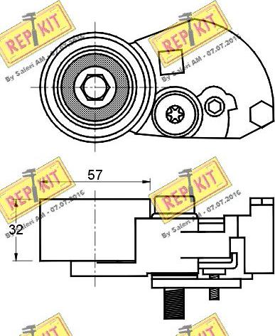 REPKIT RKT2273 - Spriegotājrullītis, Gāzu sadales mehānisma piedziņas siksna autodraugiem.lv