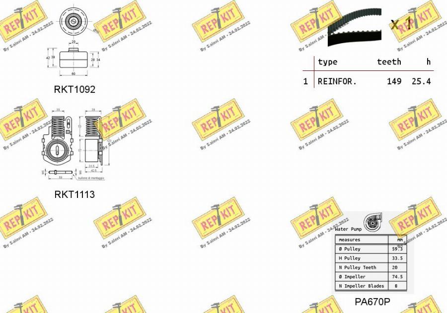 REPKIT RKTK1038PA - Ūdenssūknis + Zobsiksnas komplekts autodraugiem.lv