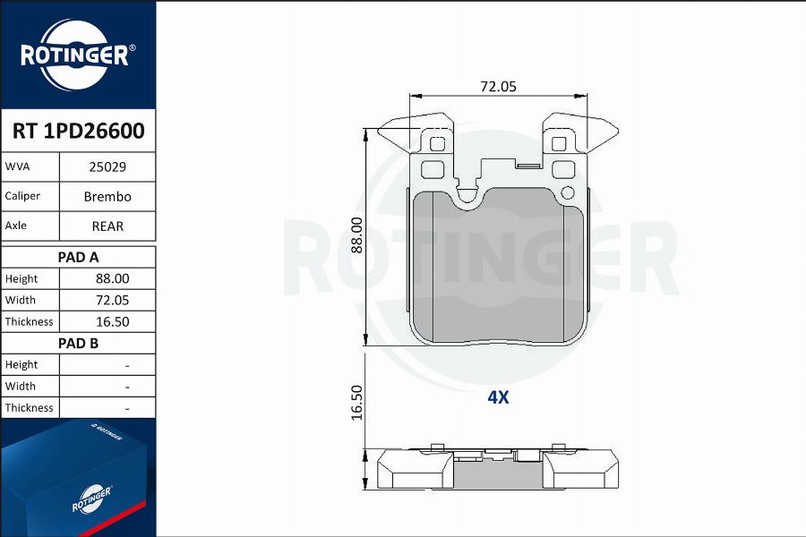 Rotinger RT 1PD26600 - Bremžu uzliku kompl., Disku bremzes autodraugiem.lv