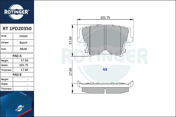 Rotinger RT 1PD20350 - Bremžu uzliku kompl., Disku bremzes autodraugiem.lv