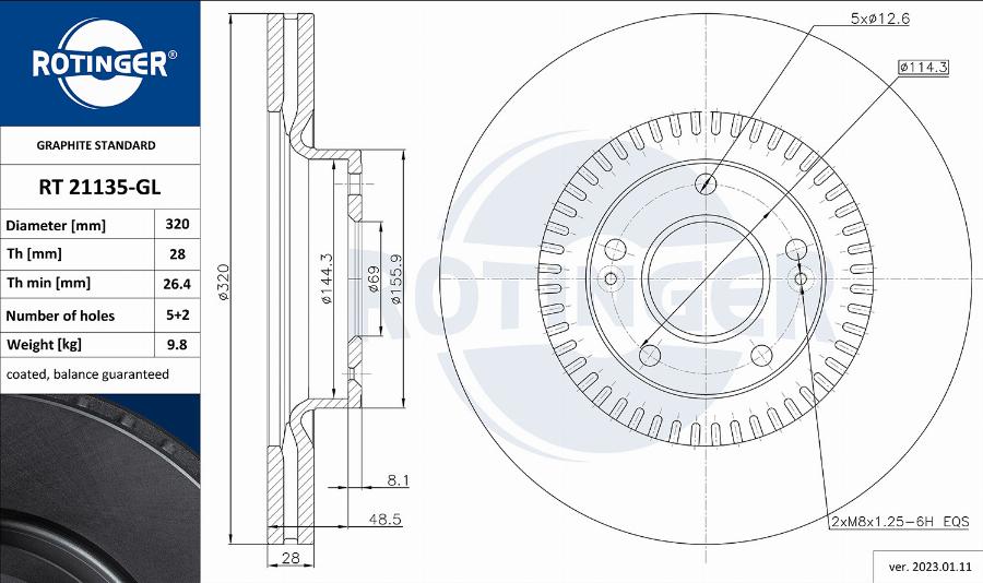 Rotinger RT 21135-GL - Bremžu diski autodraugiem.lv