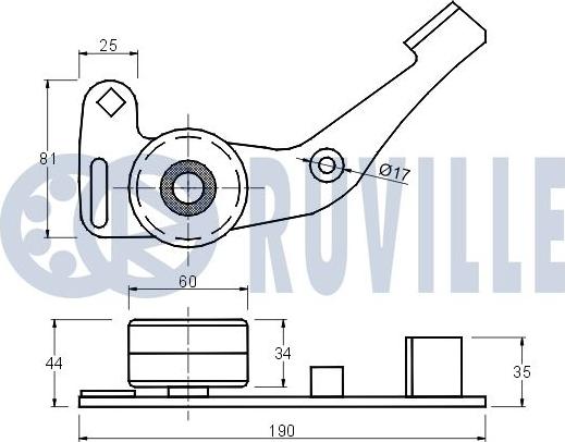 Ruville 540040 - Spriegotājrullītis, Gāzu sadales mehānisma piedziņas siksna autodraugiem.lv