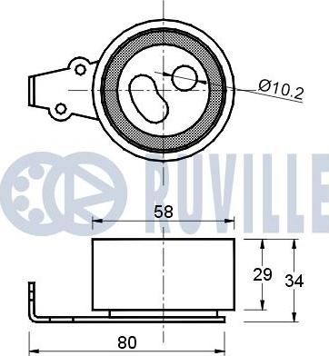 Ruville 540855 - Spriegotājrullītis, Gāzu sadales mehānisma piedziņas siksna autodraugiem.lv