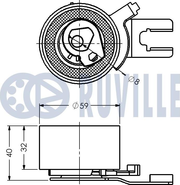 Ruville 540824 - Spriegotājrullītis, Gāzu sadales mehānisma piedziņas siksna autodraugiem.lv