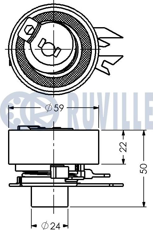 Ruville 540345 - Spriegotājrullītis, Gāzu sadales mehānisma piedziņas siksna autodraugiem.lv