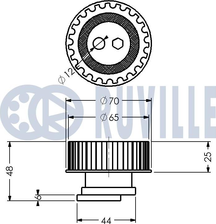 Ruville 540204 - Spriegotājrullītis, Gāzu sadales mehānisma piedziņas siksna autodraugiem.lv