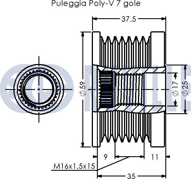 Ruville 542507 - Piedziņas skriemelis, Ģenerators autodraugiem.lv