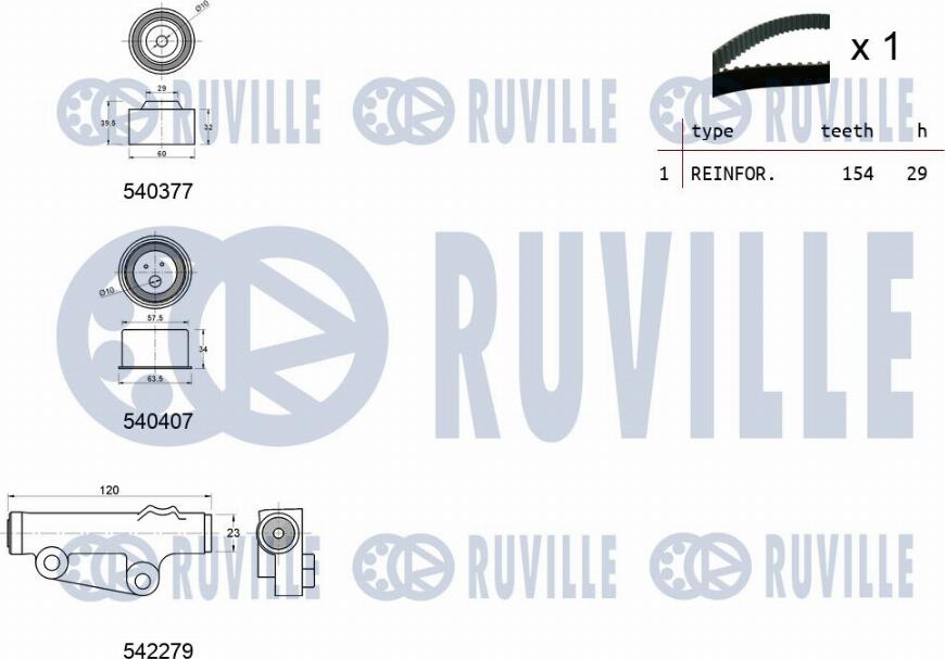 Ruville 550463 - Zobsiksnas komplekts autodraugiem.lv