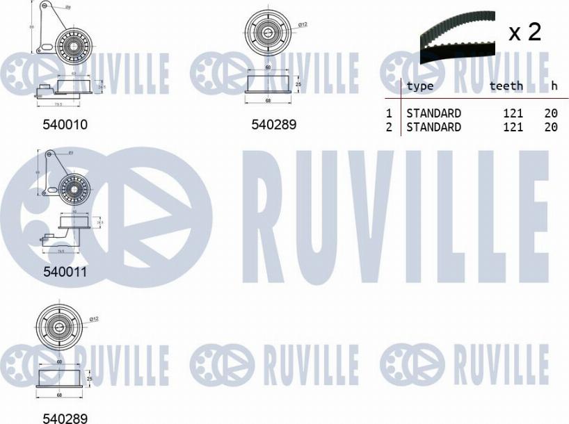 Ruville 550084 - Zobsiksnas komplekts autodraugiem.lv