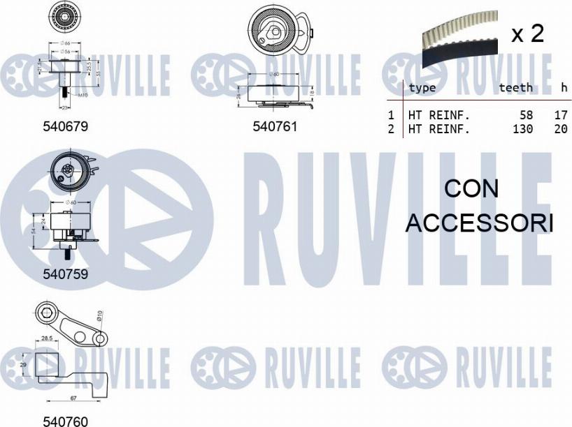 Ruville 550116 - Zobsiksnas komplekts autodraugiem.lv