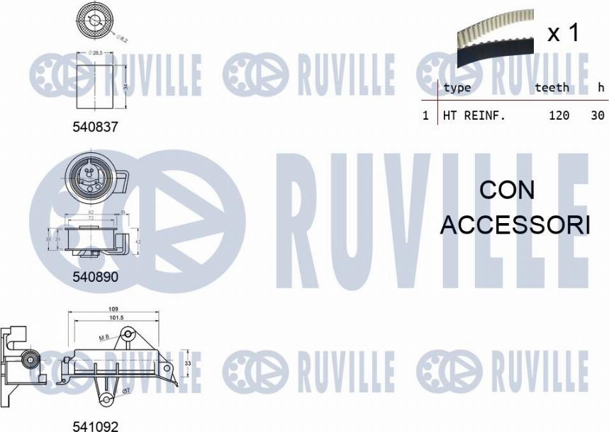 Ruville 550138 - Zobsiksnas komplekts autodraugiem.lv