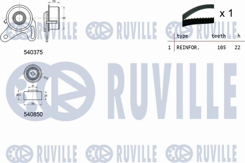 Ruville 550314 - Zobsiksnas komplekts autodraugiem.lv