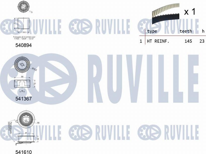 Ruville 550312 - Zobsiksnas komplekts autodraugiem.lv