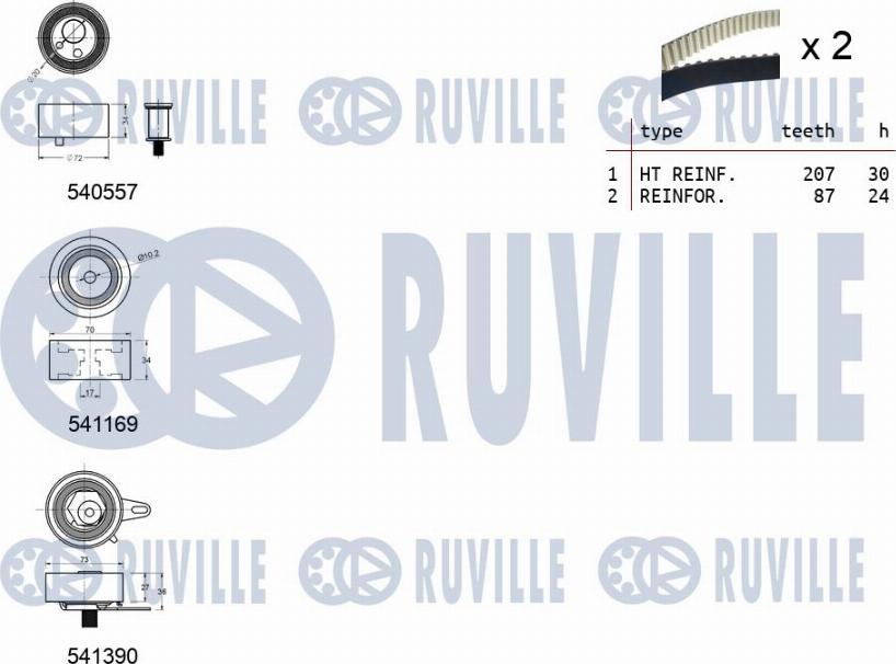 Ruville 550383 - Zobsiksnas komplekts autodraugiem.lv