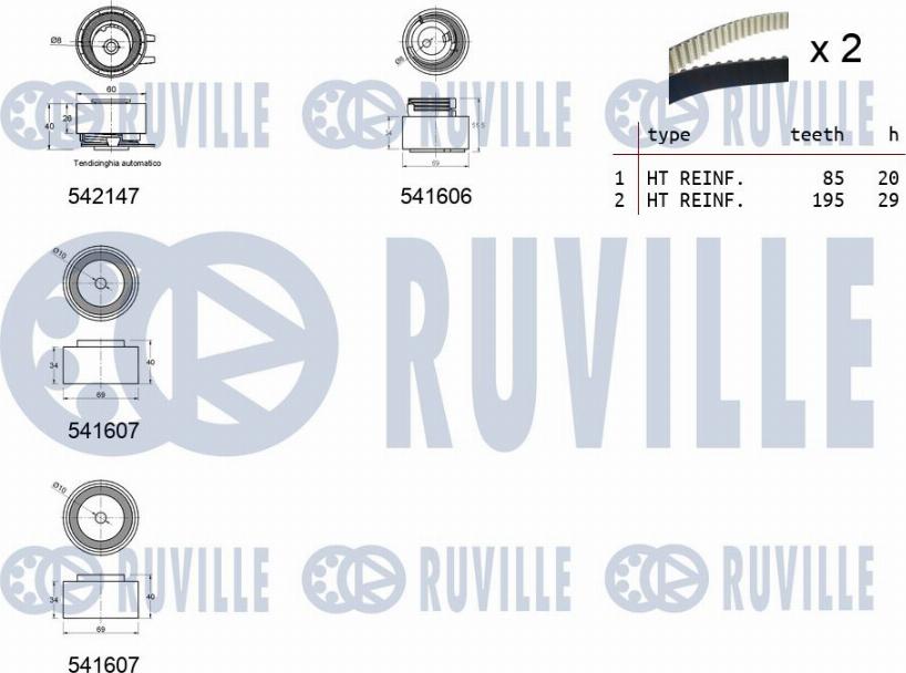 Ruville 550322 - Zobsiksnas komplekts autodraugiem.lv