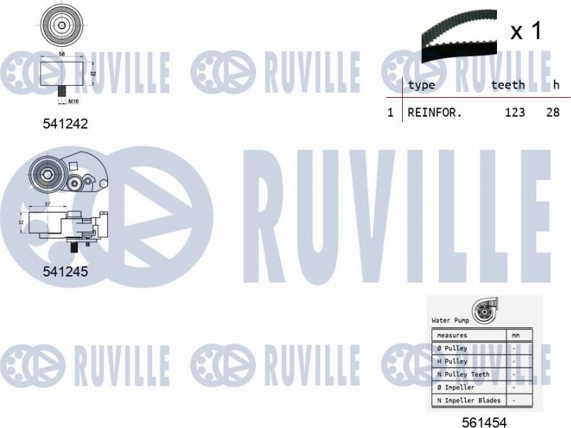 Ruville 5502752 - Ūdenssūknis + Zobsiksnas komplekts autodraugiem.lv