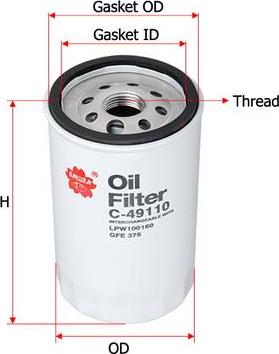 SAKURA Automotive C-49110 - Eļļas filtrs autodraugiem.lv
