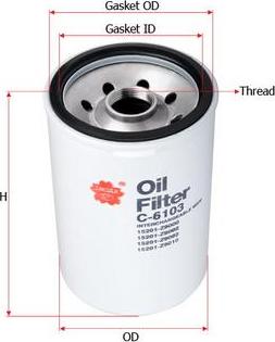SAKURA Automotive C-6103 - Eļļas filtrs autodraugiem.lv