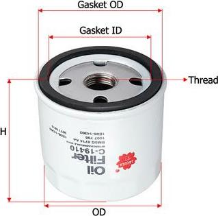 SAKURA Automotive C-19410 - Eļļas filtrs autodraugiem.lv