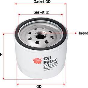 SAKURA Automotive C-15650 - Eļļas filtrs autodraugiem.lv