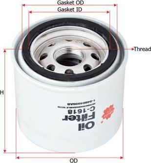 SAKURA Automotive C-1618 - Eļļas filtrs autodraugiem.lv