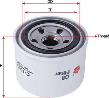 SAKURA Automotive C-1013 - Eļļas filtrs autodraugiem.lv