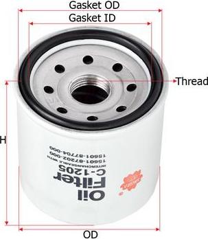 SAKURA Automotive C-1205 - Eļļas filtrs autodraugiem.lv