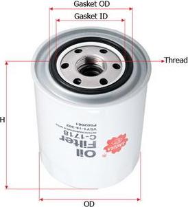 SAKURA Automotive C-1718 - Eļļas filtrs autodraugiem.lv
