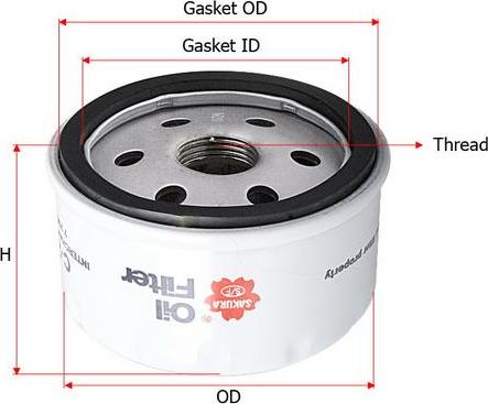 SAKURA Automotive C-2505 - Eļļas filtrs autodraugiem.lv