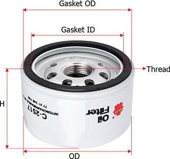 SAKURA Automotive C-2517 - Eļļas filtrs autodraugiem.lv