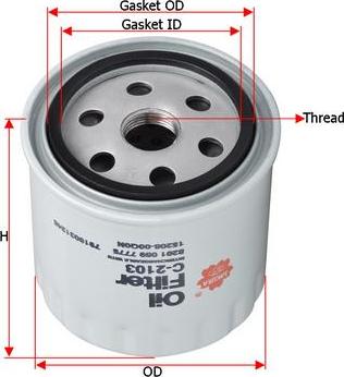 SAKURA Automotive C-2103 - Eļļas filtrs autodraugiem.lv