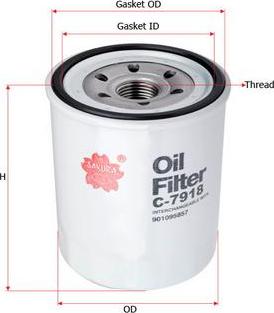 SAKURA Automotive C-7918 - Eļļas filtrs autodraugiem.lv