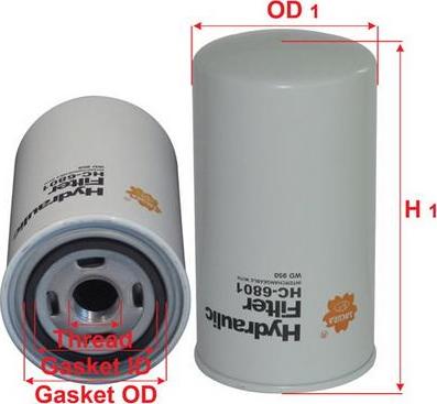 SAKURA Automotive HC-6801 - Filtrs, Hidropacēlāja sistēma autodraugiem.lv