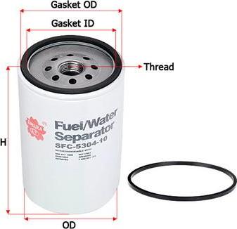 SAKURA Automotive SFC-5304-10 - Degvielas-ūdens atdalītājs autodraugiem.lv