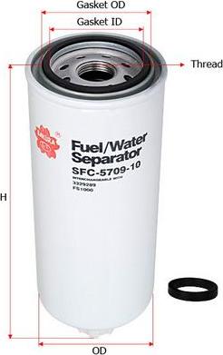 SAKURA Automotive SFC-5709-10 - Degvielas-ūdens atdalītājs autodraugiem.lv