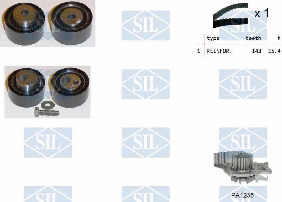 Saleri SIL K5PA1235 - Ūdenssūknis + Zobsiksnas komplekts autodraugiem.lv